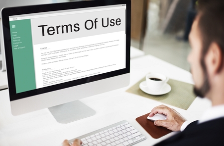 terms of use page header image of computer screen displaying terms of use page